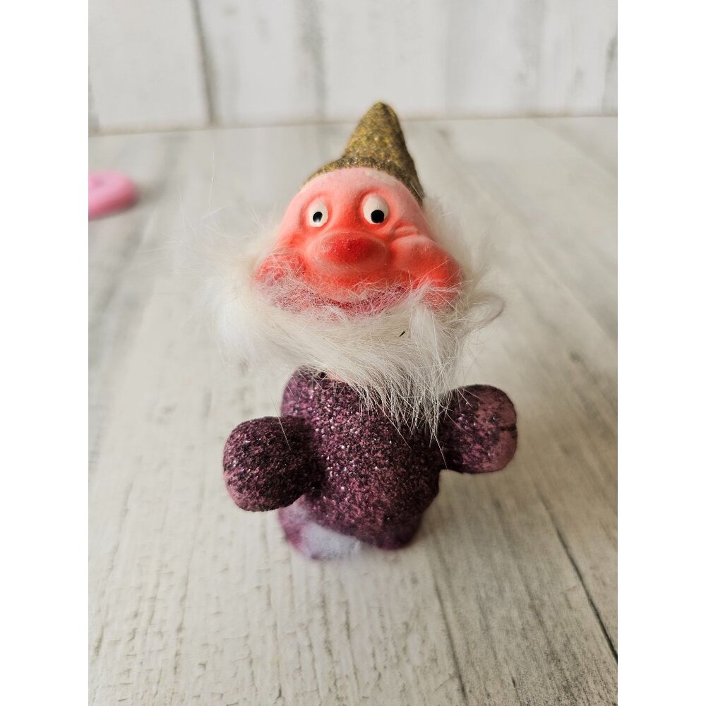 Antique nodder elf German‎ Glitter sparkle fur Xmas decor